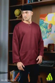 Lengan Panjang - Burgundy - Image 2
